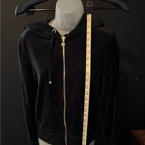 Victoria Secret Black Velour Zip-Up Hoodie women’s sized small petite